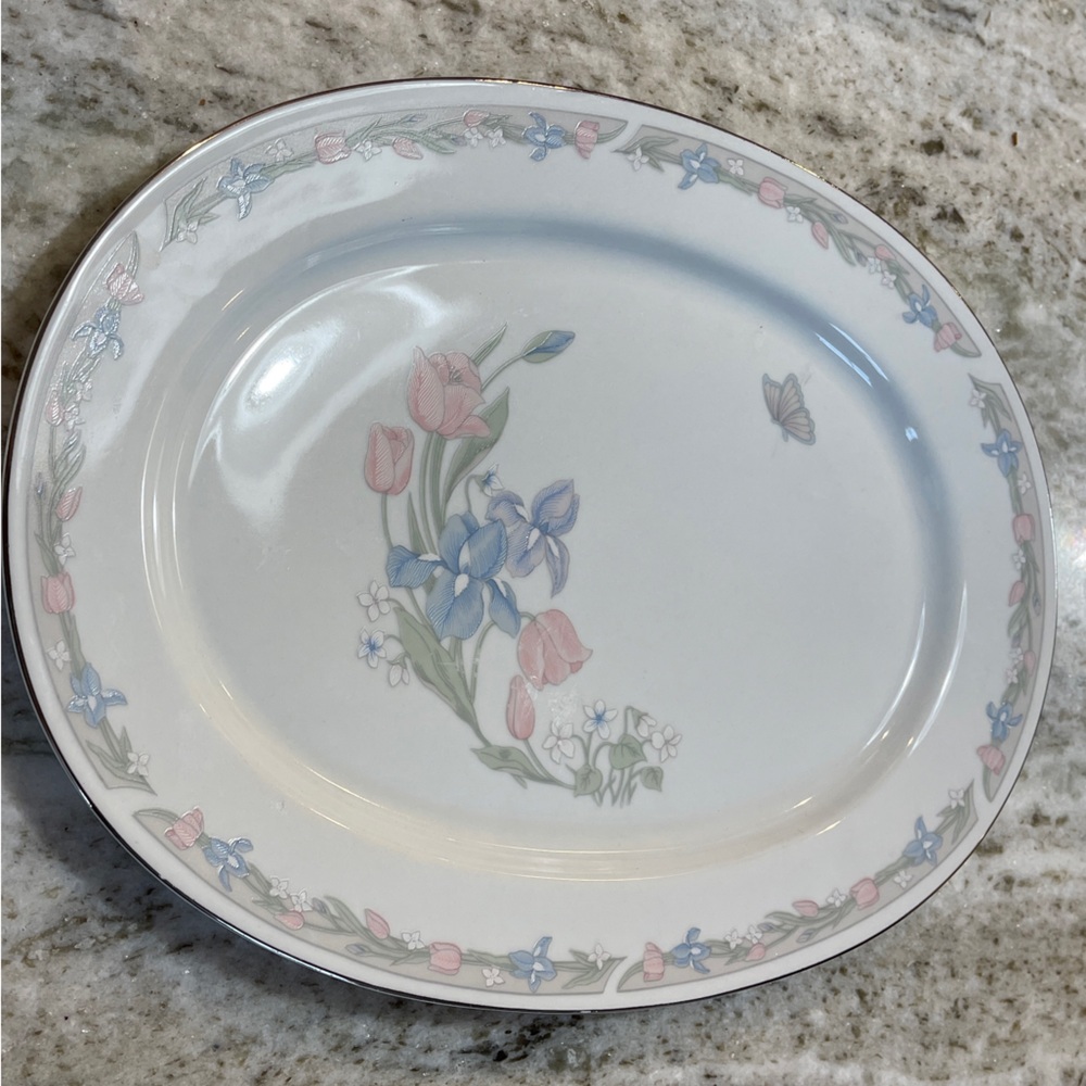 Vintage Illusions By Excel Platter Center Stage Serving Dish Porcelain Tray